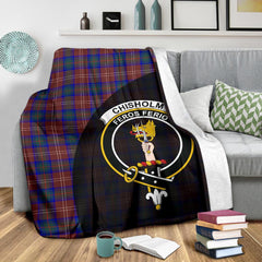 Chisholm Hunting Modern Tartan Crest Blanket Wave Style