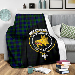 Campbell Modern Tartan Crest Blanket Wave Style