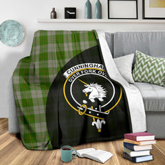 Cunningham Dress Green Dancers Tartan Crest Blanket Wave Style