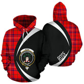 Rose Modern Tartan Crest Hoodie - Circle Style