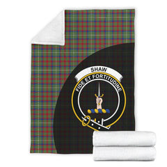Shaw Green Modern Tartan Crest Blanket Wave Style