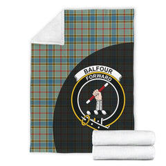 Balfour Blue Tartan Crest Blanket Wave Style