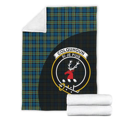 Colquhoun Ancient Tartan Crest Blanket Wave Style