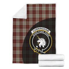 Cunningham Burgundy Dancers Tartan Crest Blanket Wave Style