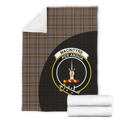 MacIntyre Hunting Weathered Tartan Crest Blanket Wave Style