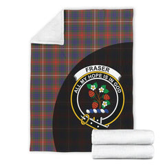Fraser Hunting Modern Tartan Crest Blanket Wave Style