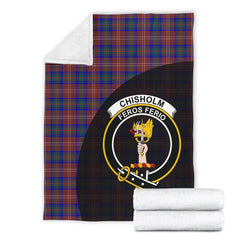 Chisholm Hunting Modern Tartan Crest Blanket Wave Style