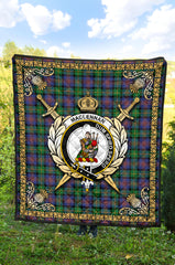 MacLennan Ancient Tartan Crest Premium Quilt - Celtic Thistle Style SP