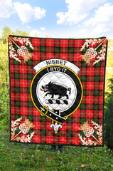 Nisbet Modern Tartan Crest Quilt - Gold Thistle Style SP