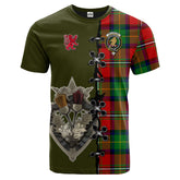 Fullerton Tartan T-shirt - Lion Rampant And Celtic Thistle Style