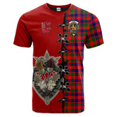 Gow Modern Tartan T-shirt - Lion Rampant And Celtic Thistle Style