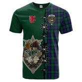 Graham of Menteith Tartan T-shirt - Lion Rampant And Celtic Thistle Style