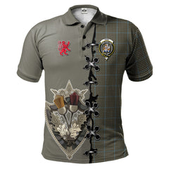 Haig Tartan Polo Shirt - Lion Rampant And Celtic Thistle Style