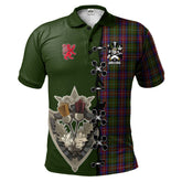 Hargis Tartan Polo Shirt - Lion Rampant And Celtic Thistle Style
