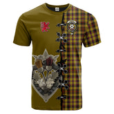 Jardine Tartan T-shirt - Lion Rampant And Celtic Thistle Style