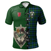 Lamont Tartan Polo Shirt - Lion Rampant And Celtic Thistle Style