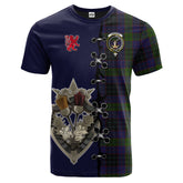Lumsden Hunting Tartan T-shirt - Lion Rampant And Celtic Thistle Style