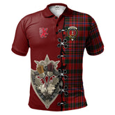 MacAlister Tartan Polo Shirt - Lion Rampant And Celtic Thistle Style