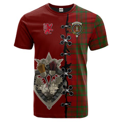 MacAlister of Glenbarr Tartan T-shirt - Lion Rampant And Celtic Thistle Style