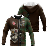 MacAlister of Glenbarr Hunting Tartan Hoodie - Lion Rampant And Celtic Thistle Style