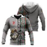 MacBain Dress Tartan Hoodie - Lion Rampant And Celtic Thistle Style