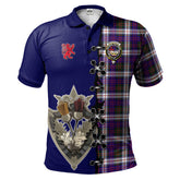 MacDonald Dress Modern Tartan Polo Shirt - Lion Rampant And Celtic Thistle Style