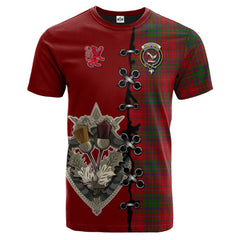 MacDougall Tartan T-shirt - Lion Rampant And Celtic Thistle Style
