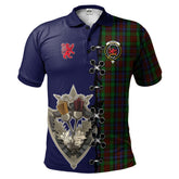 MacDuff Hunting Tartan Polo Shirt - Lion Rampant And Celtic Thistle Style