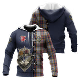 MacInnes Ancient Hunting Tartan Hoodie - Lion Rampant And Celtic Thistle Style
