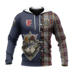 MacInnes Ancient Hunting Tartan Hoodie - Lion Rampant And Celtic Thistle Style