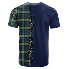 MacInnes Dress Tartan T-shirt - Lion Rampant And Celtic Thistle Style