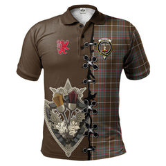 MacIntyre Hunting Weathered Tartan Polo Shirt - Lion Rampant And Celtic Thistle Style