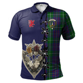 MacIntyre Inglis Tartan Polo Shirt - Lion Rampant And Celtic Thistle Style