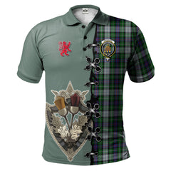 MacKenzie Dress Tartan Polo Shirt - Lion Rampant And Celtic Thistle Style