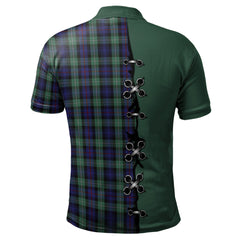 MacKenzie Hunting Green Tartan Polo Shirt - Lion Rampant And Celtic Thistle Style