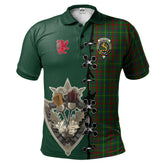 MacKintosh Hunting Tartan Polo Shirt - Lion Rampant And Celtic Thistle Style