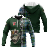 MacNeil Dress Tartan Hoodie - Lion Rampant And Celtic Thistle Style