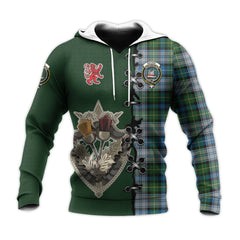 MacNeil Dress Tartan Hoodie - Lion Rampant And Celtic Thistle Style