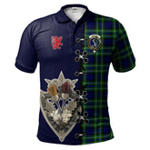 MacNeil of Colonsay Modern Tartan Polo Shirt - Lion Rampant And Celtic Thistle Style