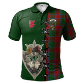 MacPhail Blue Bands Tartan Polo Shirt - Lion Rampant And Celtic Thistle Style
