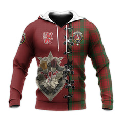 MacQuarrie Tartan Hoodie - Lion Rampant And Celtic Thistle Style