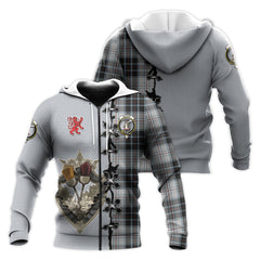 MacRae Dress Tartan Hoodie - Lion Rampant And Celtic Thistle Style