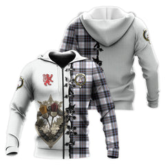 MacRae Dress Modern Tartan Hoodie - Lion Rampant And Celtic Thistle Style