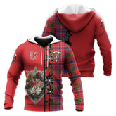 MacRae Modern Tartan Hoodie - Lion Rampant And Celtic Thistle Style