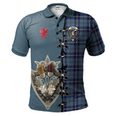 MacRaes of America Tartan Polo Shirt - Lion Rampant And Celtic Thistle Style