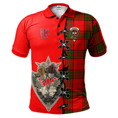 Maxtone Tartan Polo Shirt - Lion Rampant And Celtic Thistle Style