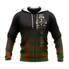 Menzies Green Modern Tartan Hoodie - Alba Celtic Style