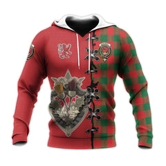 Moncrieff Modern Tartan Hoodie - Lion Rampant And Celtic Thistle Style
