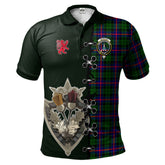 Morrison Modern Tartan Polo Shirt - Lion Rampant And Celtic Thistle Style
