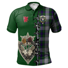 Murray of Atholl Dress Tartan Polo Shirt - Lion Rampant And Celtic Thistle Style